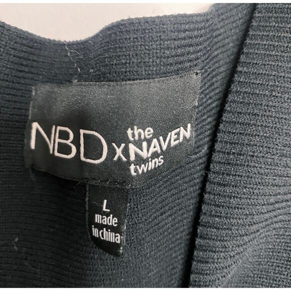 NBD X The Naven twins Black Bodycon Dress. Size Large. - Picture 5 of 6